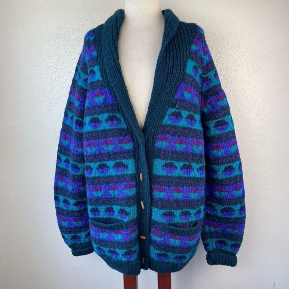 Ganesh Other - Ganesh Himal Hand Knit Wool Cardigan Sweater Size XXL EUC